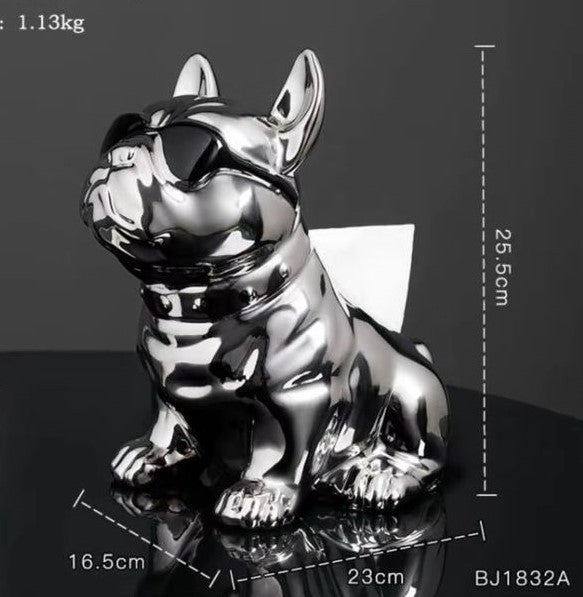 Bull Dog Ceramic Tissue Box