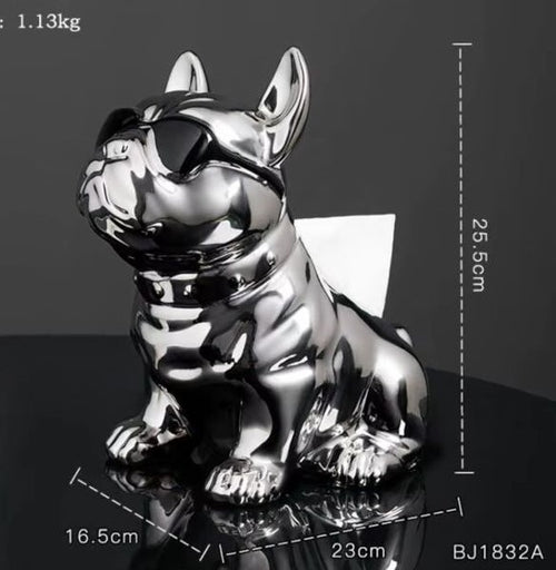 Bull Dog Ceramic Tissue Box