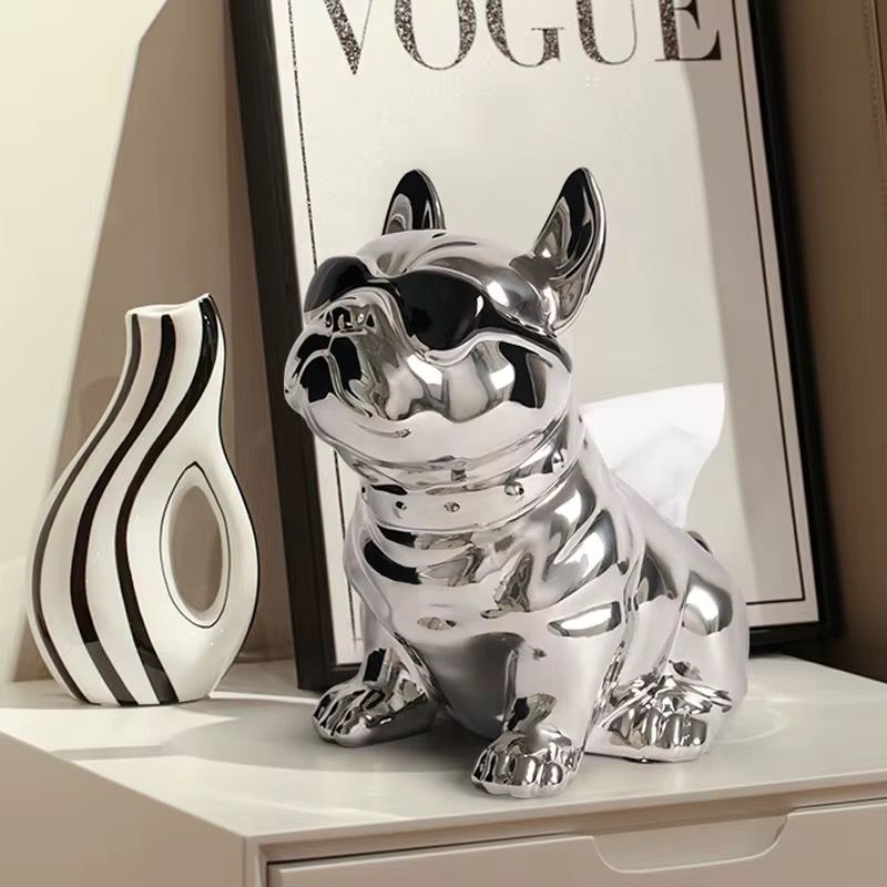 Bull Dog Ceramic Tissue Box