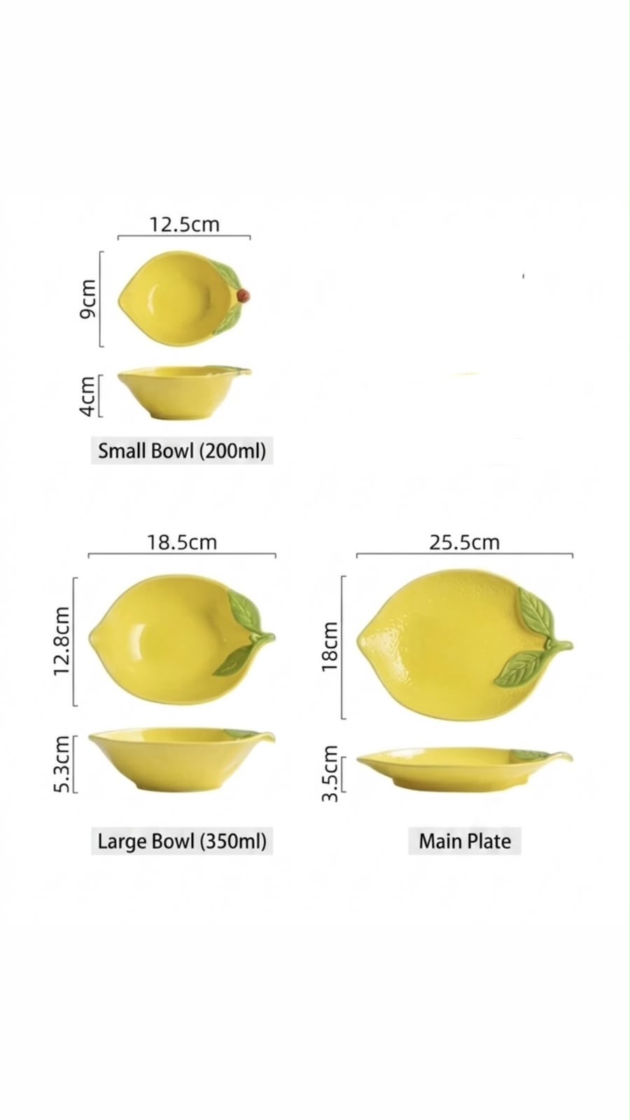 Lemon Bowls and Plate