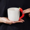Red Chili Pepper Handle Ceramic Mug